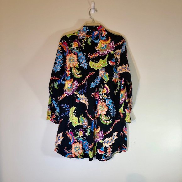 Lauren Ralph Lauren Women's Sleep Shirt Long Sleeve Button Down Multicolor SZ M - Picture 2 of 5